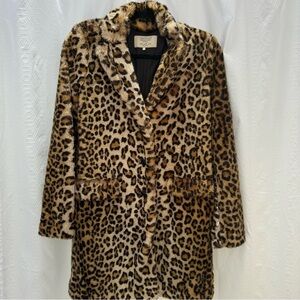 Zara Leopard Print Faux Fur Coat